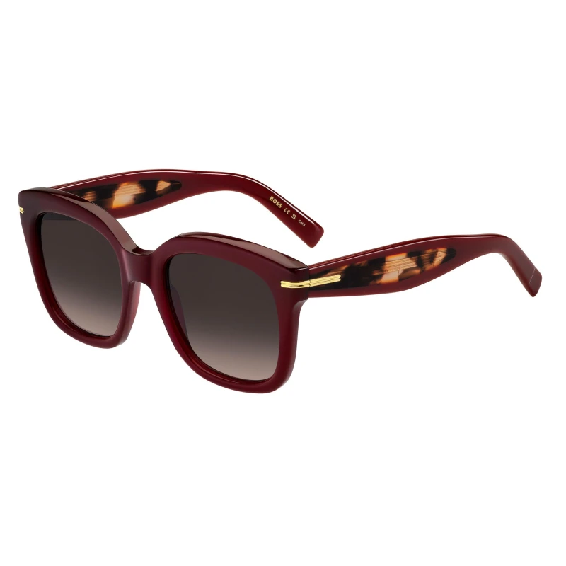 Image of Boss Womens Square Round Sunglasses Burgundy_ female 53 cm