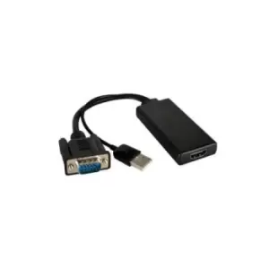 Image of Kramer Electronics ADC-GM/HF video cable adapter HDMI Type A (Standard) VGA (D-Sub) + USB Black