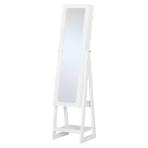 Image of Homcom Freestanding LED Mirror Jewellery Storage Armoire With 2 Mirrors Drawers White