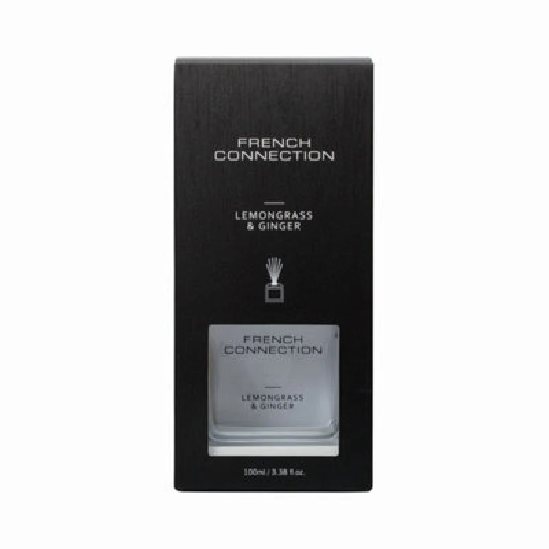 Image of French Connection French Connection Lemongrass & Ginger Reed Diffuser 100ml White Wooden Surround White 100ml Unisex 5056791600238