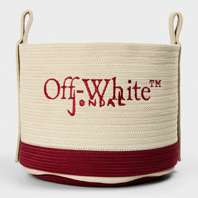 Image of Off White Storage Basket Beige/Red unisex One Size