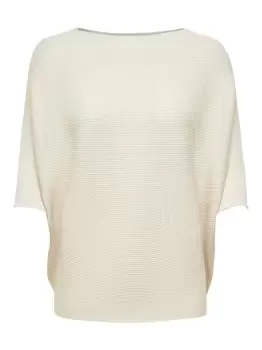Image of ONLY Batsleeve Knitted Pullover Women Beige