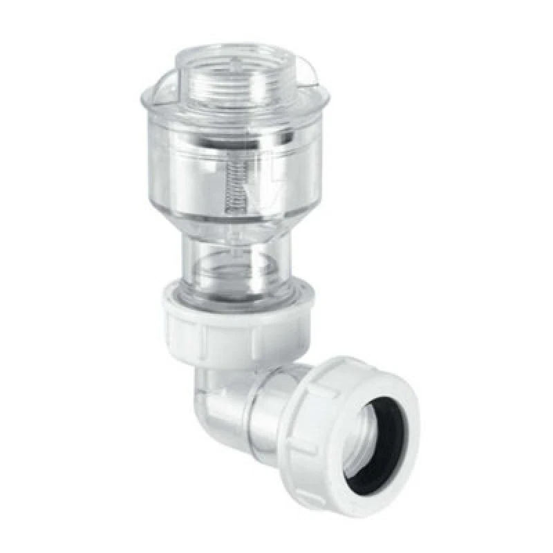 Image of McAlpine TUNVALVE Tunvalve (Clear) with 3/4" female thread for connection to WC overflow outlet x 19/23mm Universal Outlet White