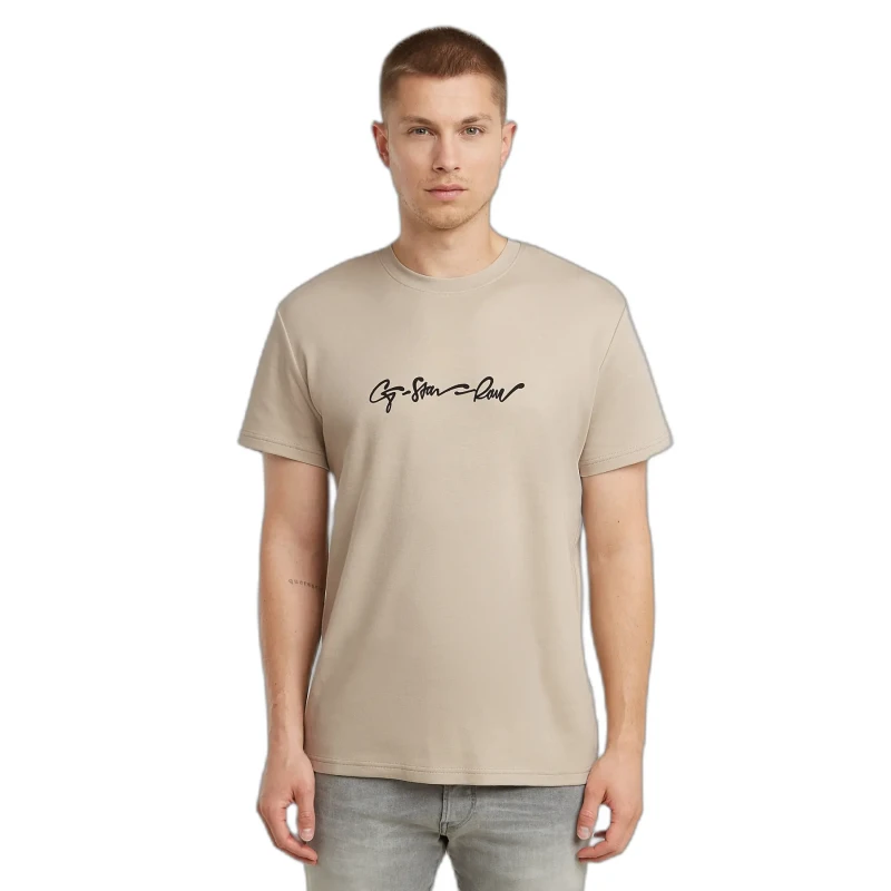 Image of G-Star T-Shirt G-Star G-script Beige Unisex L