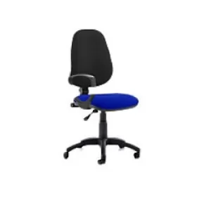 Image of Dynamic Permanent Contact Backrest Task Operator Chair Loop Arms Eclipse I Black Back, Stevia Blue Seat High Back