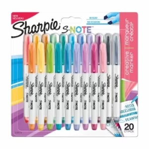 Image of Sharpie S Note Pack of 20 Assorted