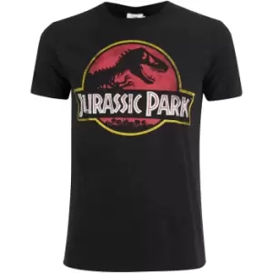 Image of Jurassic Park Mens Classic Logo T-Shirt - Black - M - Black