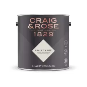 Image of Craig & Rose Chalky Emulsion Chalky White - 5L