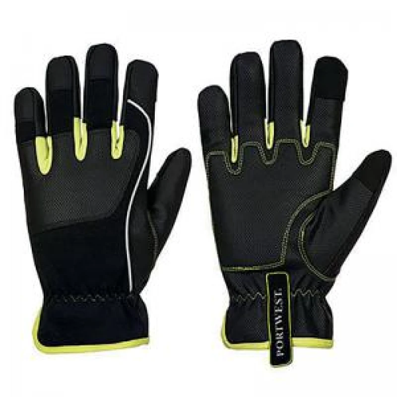 Image of Portwest PW3 Tradesman Work Gloves A771BKYL Colour: Black / Yellow