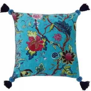Image of Riva Home Tree Of Life Cushion Cover (50 x 50cm) (Kingfisher Blue)