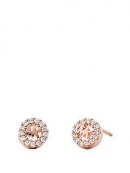 Image of Michael Kors Mk Stud Rose Tone Stainless Steel Earring