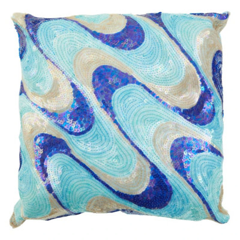 Image of Premier Housewares Diva Sequins Cushion Blue