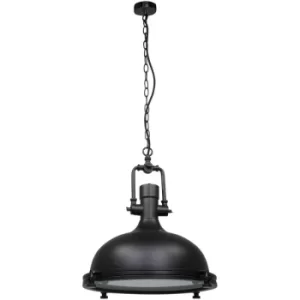 Image of Sienna Eliga Dome Pendant Ceiling Lights Black Matt, Glass Matt
