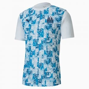 Image of PUMA Olympique De Marseille Stadium Mens Jersey Sneakers, White/Azure, size Large, Shoes