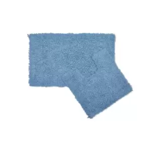 Image of Crossland Grove Emma Barclay Tumble Twist Pure Cotton 2 Piece Bath Set Blue