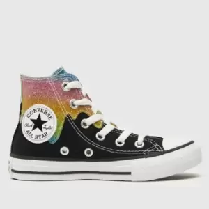 Image of Converse Multi Chuck Taylor Hi Glitter Drip Girls Junior Trainers