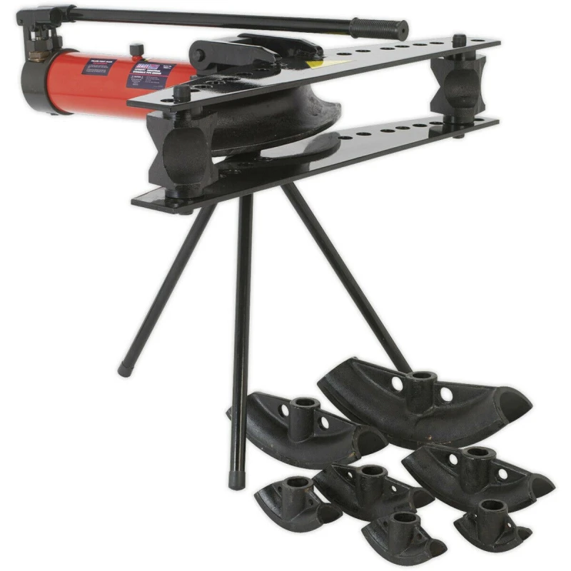 Image of Loops 15 Tonne Industrial Pipe Bender with Stand - 2 Speed Hydraulic Pump - Tripod Multi