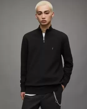 Image of AllSaints Muse Half Zip Funnel Sweatshirt