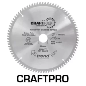 Image of Trend CRAFTPRO Aluminium and Plastic Cutting Saw Blade 300mm 96T 30mm