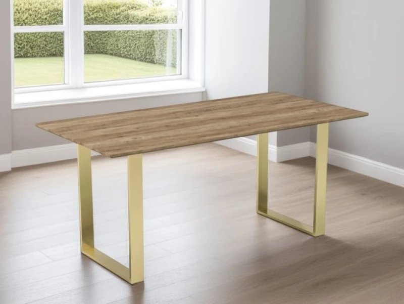 Image of LPD Antibes 180cm Russet and Gold Wooden Dining Table