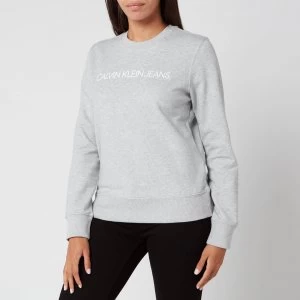 Image of Calvin Klein Jeans Womens Institutional Core Logo Crew Neck Sweatshirt - Light Grey Heather - S