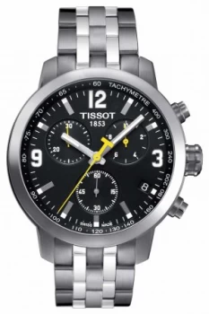 Image of Tissot Mens PRC 200 Chronograph Black Dial Two Tone Watch