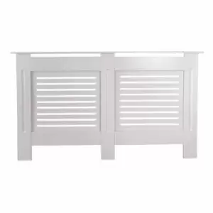 Image of At Home Comforts Horizontal Slat Oatmeal Radiator Cover Large