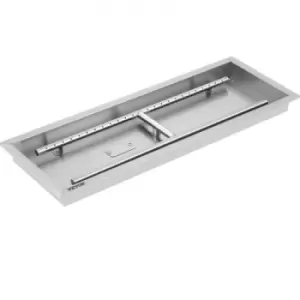 Image of VEVOR Fill-in Fire Pit Pan Burner Natural Gas Fire Pit Burner 36x12" Fire Pit Pan 12 LBS Stainless Steel Fill in Pan Linear Fire Pit Pan Metal Square
