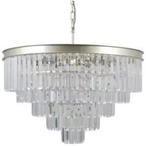 Image of Italux Lighting - Italux Verdes - Hanging Pendant Golden Champagne 11 Light with Crystal Glass Shade, E14