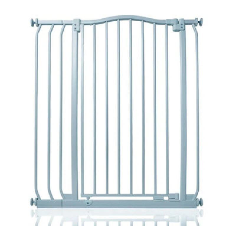 Image of Safetots Extra Tall Curved Top Safety Gate, 80Cm - 89Cm, Matt Grey, Extra Tall 100Cm In Height, Pressure Fit Stair Gate