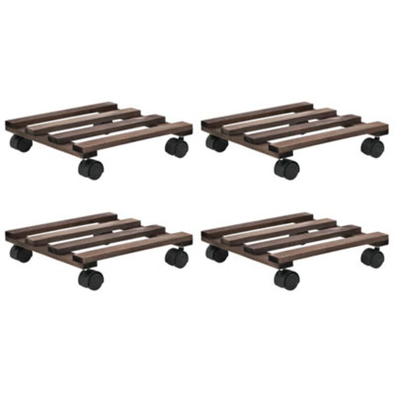 Image of VIDAXL Plant Rollers 4 pcs Cedar Wood 25x25cm Vidaxl 246442