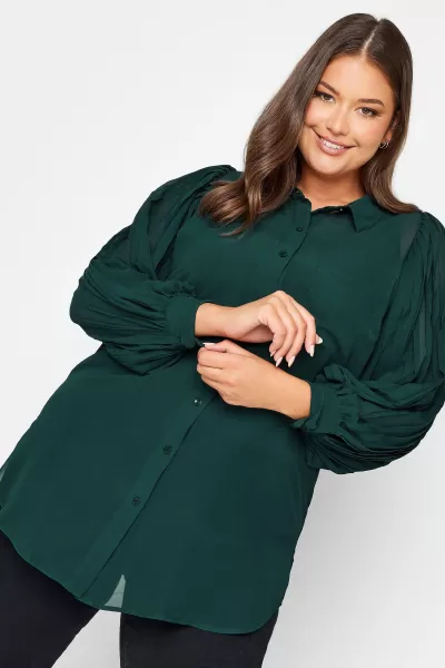 Image of Pleat Sleeve Shirt