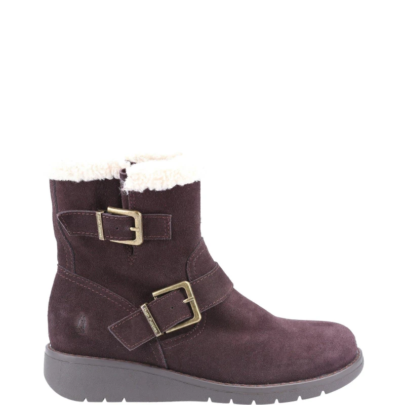 Image of Hush Puppies Womens Lexie Zip Up Shearling Lined Boots UK Size 3 (EU 36) BROWN HUS699-BROWN-3