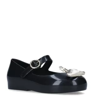 Image of Mini Melissa Toddlers Mini VW Sweet Love Ballet Flats - Black Orb - UK 8 Toddler