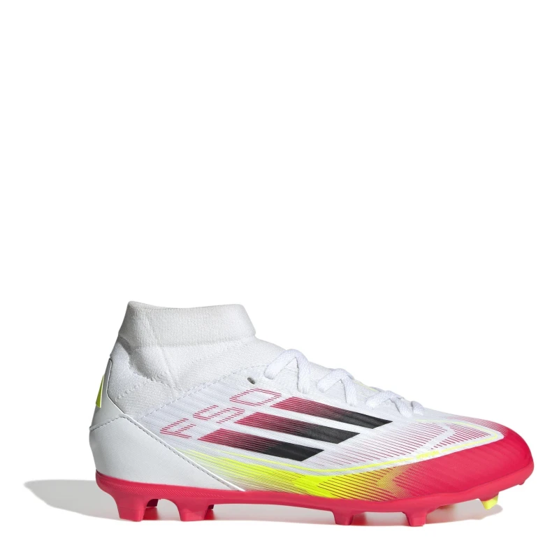 Image of adidas F50 League Mid Childrens Firm Ground Football Boots - White White C13