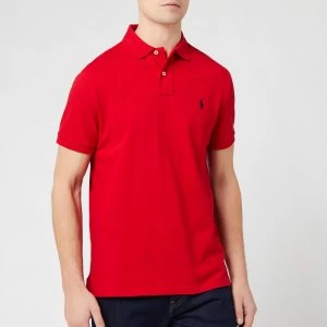 Image of Polo Ralph Lauren Mens Custom Slim Fit Mesh Polo Shirt - Red - M