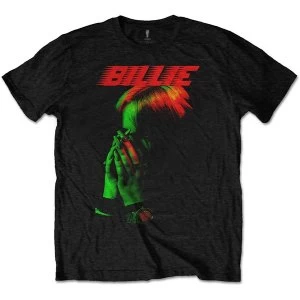 Image of Billie Eilish - Hands Face Unisex Medium T-Shirt - Black