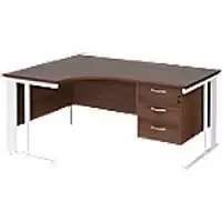 Image of Dams International Left Hand Ergonomic Desk MCM16ELP3WHW 1,600 x 1,200 x 725 mm