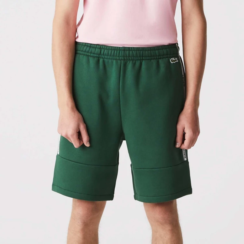 Image of Lacoste Branded Bands Soft Cotton Shorts - Green Green XS