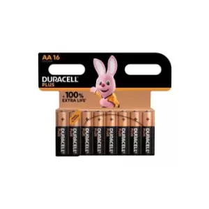 Image of Duracell Plus AA Alkaline Batteries - Pack of 16
