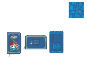 Image of Loungefly Disney Alice In Wonderland Classic Book Zip Around Wallet
