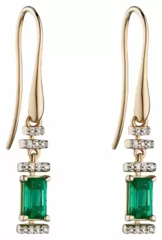 Image of Elements Gold GE2304G 9k Yellow Gold Emerald and Diamond Jewellery