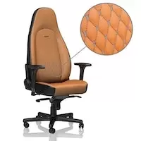 Image of noblechairs ICON Top Grain Leather Gaming Chair - Cognac/Black/Gunmetal