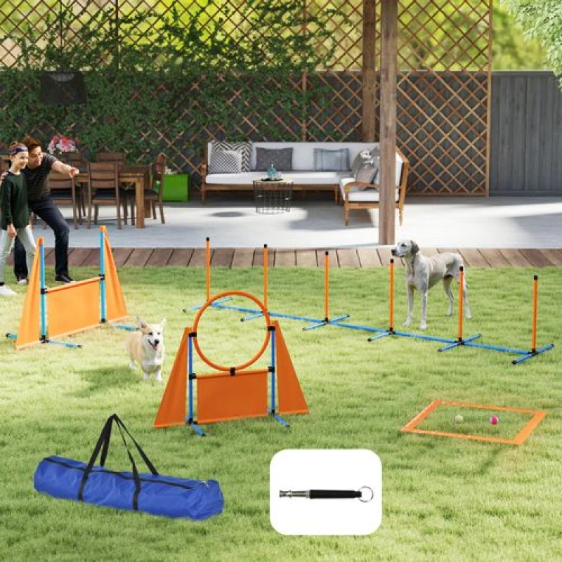 Image of PawHut 6 Pieces Dog Agility Equipment - Obstacle Training Course Kit - Orange TJ Hughes 5063603800830