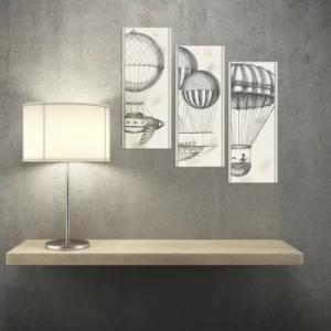 Image of BME044 Multicolor Decorative Framed MDF Painting (3 Pieces)