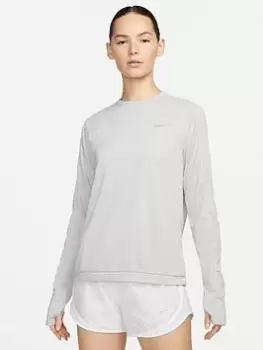 Image of Nike Running Pacer Long Sleeve Crew - Grey Size M Women