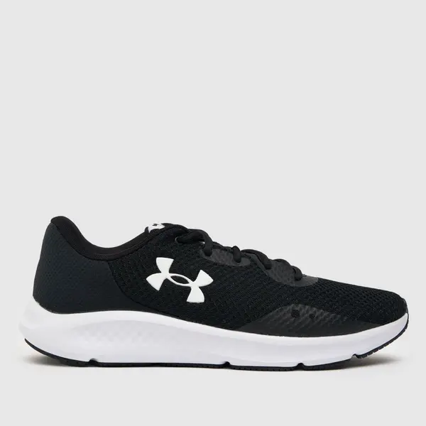 Image of Under Armour charged pursuit 3 trainers in Black & white Black/White UK 12