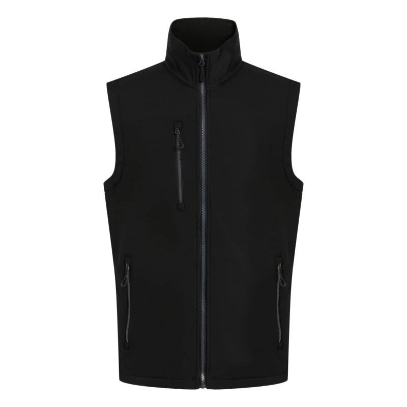 Image of Regatta Professional Mens Softshell 2 Layer Body Warmer in True Black Size: Small True Black Male S