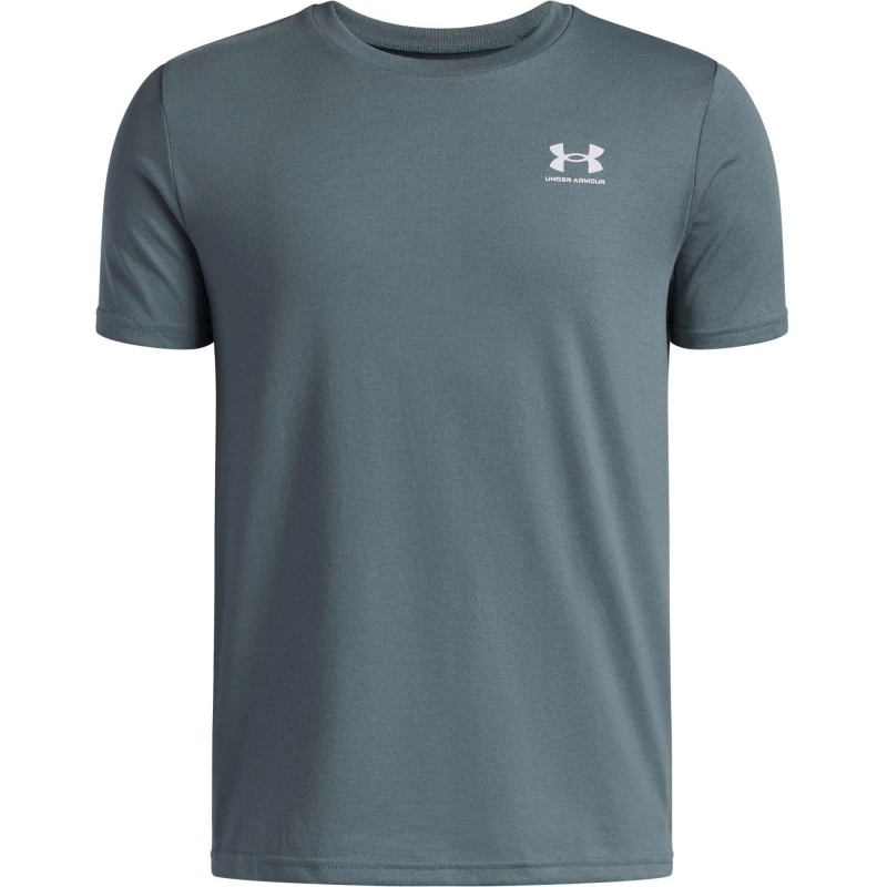 Image of Under Armour Left Chest Logo Short Sleeve Juniors Jasper Blue male 9 -10 Years (M)
