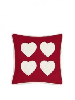 Image of Catherine Lansfield Cosy Hearts Cushion